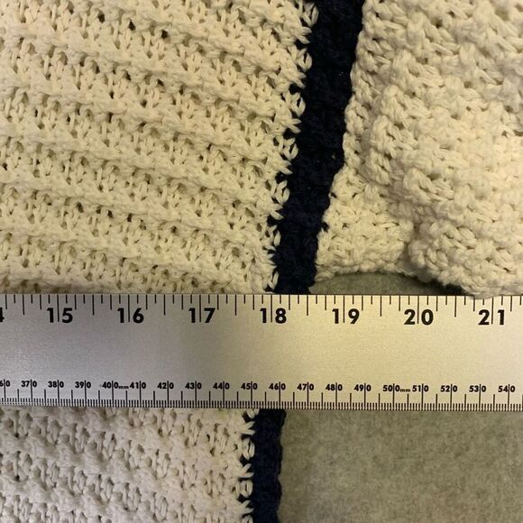 Martha Stewart Collection Women's Size Large Blue White Knit Pullover Sweater To - Picture 3 of 6